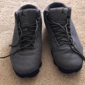 Air Jordan sneakers, gray/blue/black